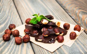 Homemade Chocolate Bar with Hazelnuts