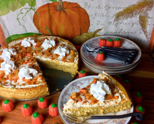 Pumpkin Protein Cheesecake Pumpkin Cheesecake with Quest Bar Crumble