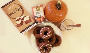 2-ingredient pumpkin spice donuts