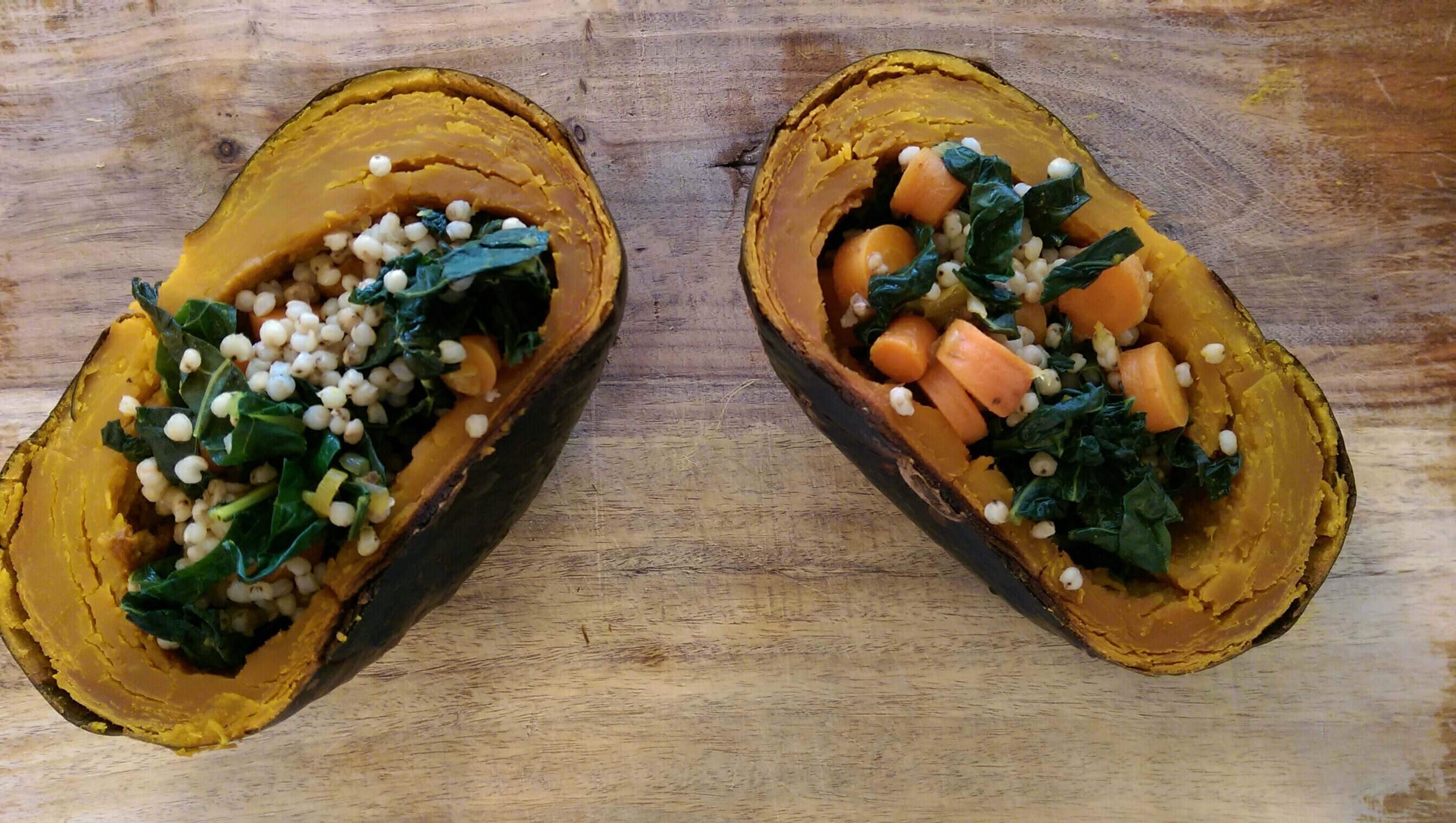 Kabocha Squash with Sorghum Stuffing