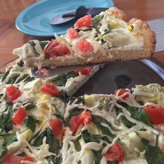 Artichoke & Spinach Dip Pizza with Gluten-Free Crust