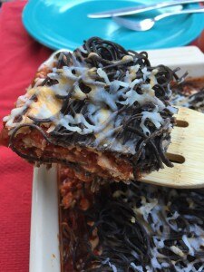 Gluten-Free Baked Spaghetti with Black Bean Noodles