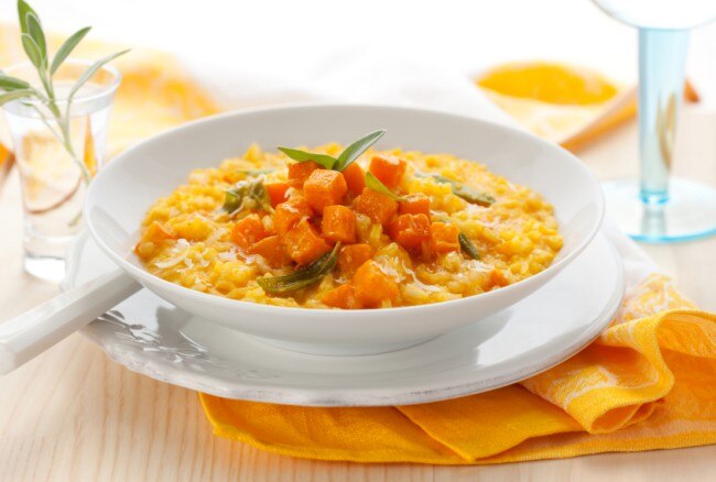 Farro Risotto (Farrotto) with Squash and Bacon