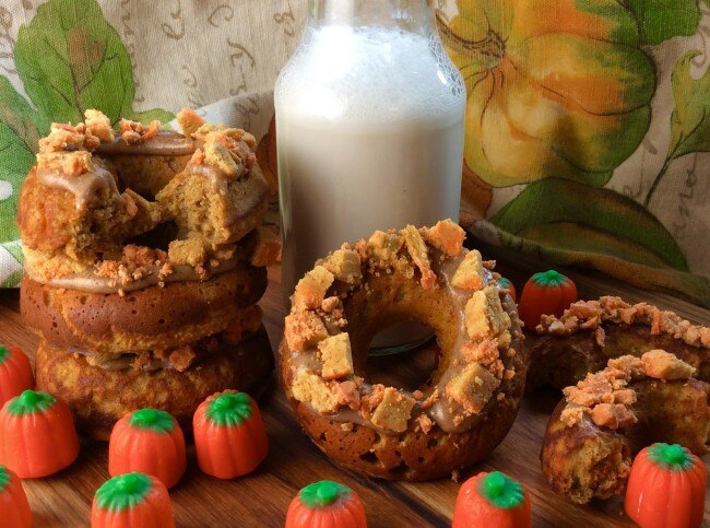 Pumpkin Patch Protein Donuts Frosted Pumpkin Donuts