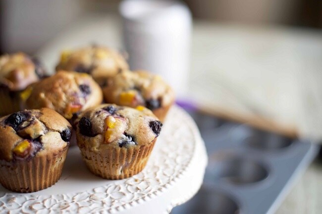Peach and Blueberry Protein Muffins Recipe  Peach and Blueberry Protein Muffins Recipe