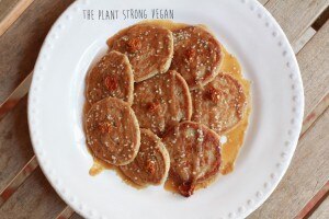 Plant-Powered Pancakes with Peanut Butter Maple Syrup