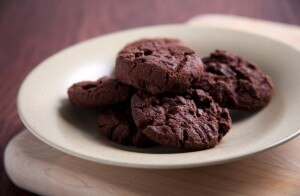 Chocolate Breastfeeding Cookies With Brewer's Yeast on Plate