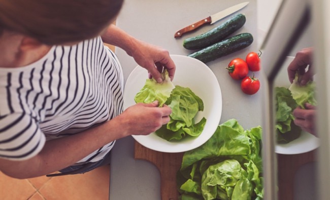 Preparing Salad as Part of a Plant Food Diet www.vitacost.com/blog