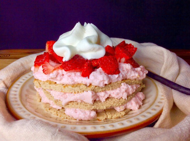 Strawberry Crepe Pancakes Recipe  Crepe pancakes with strawberries and yogurt #brunch www.vitacost.com/blog