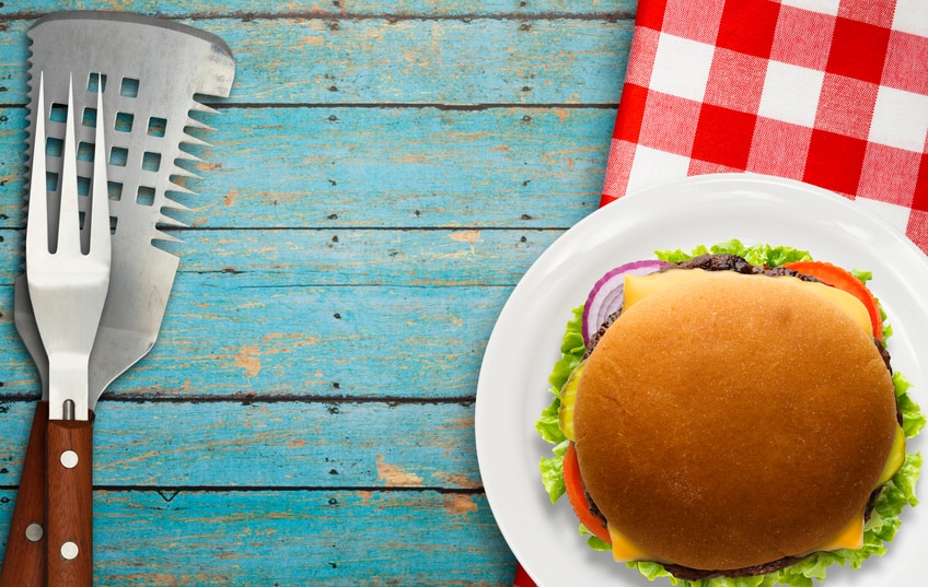 Veggie Burger with Grilling Tools for Healthy Summer Food Swaps www.vitacost.com/blog