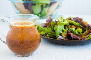 Zesty Carrot Dressing with a green salad #cleaneating www.vitacost.com/blog