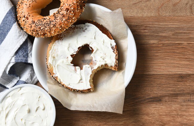I Tried a DIY Cheese Making Kit - Here's What Happened DIY Cream Cheese Spread on a Bagel | www.vitacost.com/blog