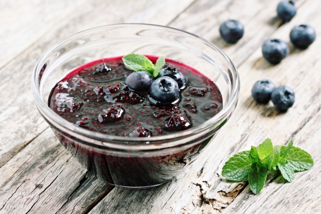Recipe: Blueberry Jam with Chia Seeds  Homemade blueberry chia seed jam #recipe | www.vitacost.com/blog