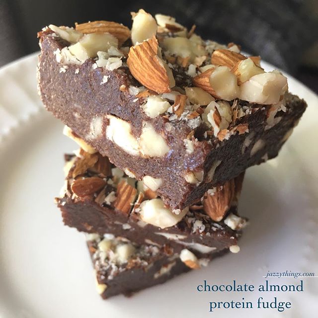 Chocolate Almond Protein Fudge Recipe Chocolate protein fudge with almond pieces | vitacost.com/blog