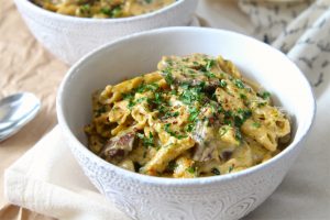 Vegan One-Pot Pasta Alfredo with mushrooms #recipe | Vitacost.com/blog
