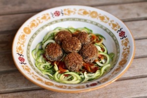 Vegan black bean meatballs and zucchini noodles | www.vitacost.com/blog