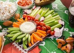 Veggie platter, popcorn, salsa and other game-day snacks for football season | Vitacost.com/Blog