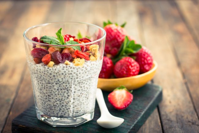 Chai-Cranberry Chia Pudding Recipe  Healthy chia pudding with chai tea and cranberries #recipe | Vitacost.com/blog