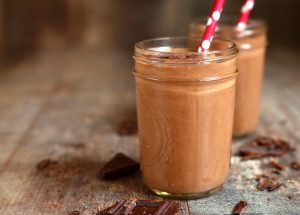 Homemade Coffee Protein Shake on wood background #recipe | Vitacost.com/blog