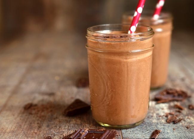 Homemade Coffee Protein Shake on wood background #recipe | Vitacost.com/blog