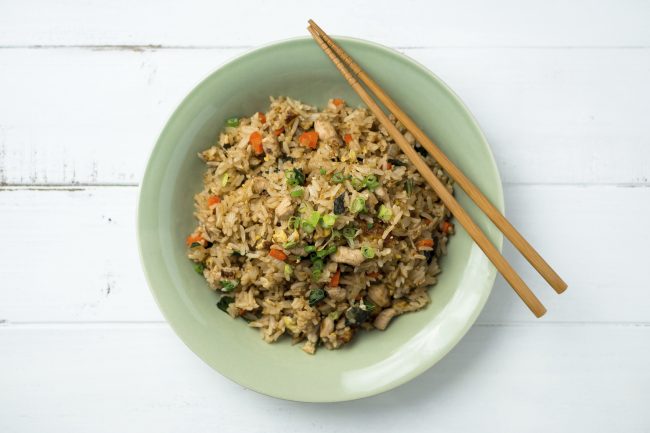 Paleo-Friendly Cauliflower Fried Rice Meal Plate of Paleo-Friendly Cauliflower Egg-Fried Rice with Veggies | Vitacost.com/Blog