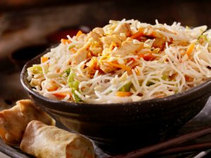 Thai chicken noodle bowl with peanut-free sauce #recipe | Vitacost.com/blog
