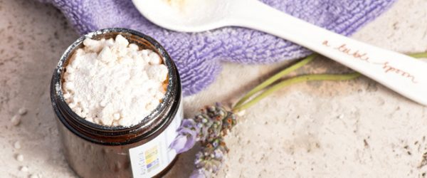 Jar of Homemade Bath Salts Made With Aura Cacia Essential Oils | Vitacost.com/blog