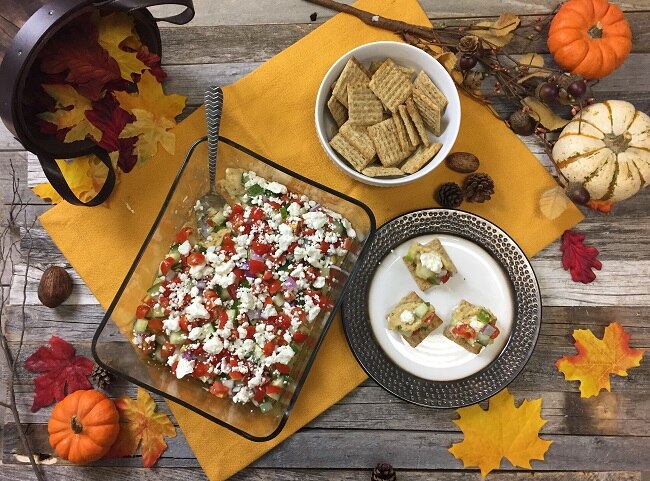 Party Spread with Greek-Style Hummus Dip & Crackers | Vitacost.com/blog