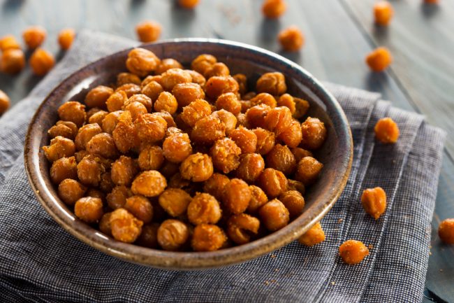 Roasted Chickpeas with turmeric & cumin in bowl | Vitacost.com/blog