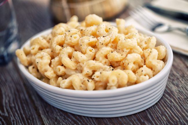 Vegan Cauliflower Mac and Cheese in white bowl | Vitacost.com/blog