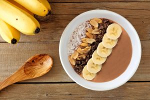Chocolate Superfood Smoothie Bowl with bananas #vegansmoothies #smoothiebowl | Vitacost.com/blog