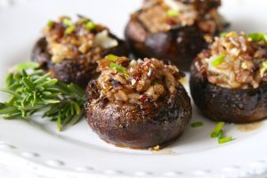 Mushrooms stuffed with wild rice #recipe | Vitacost.com/blog