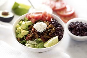 A Bowl Full of Turkey Taco Salad & Toppings #recipe | Vitacost.com/blog