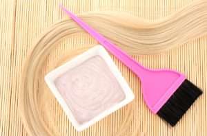 Safe and Natural Hair Dye With Application Brush and Lock of Blond Hair | Vitacost.com/blog