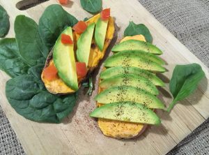 Toasted sweet potato with sliced avocado #sweetpotatotoast | Vitacost.com/blog