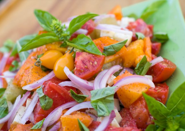 Vegan Bruschetta Salad with Tomatoes, Red Onion and Basil | Vitacost.com/Blog
