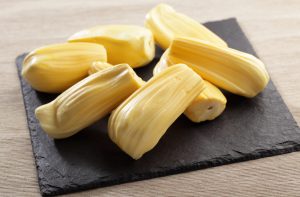 Jackfruit on Slate Cutting Board to Be Used as Vegan Food Meat Substitute | Vitacost.com/blog
