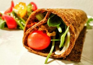 Mediterranean Hummus Wrap with Tomato, Lettuce & More Veggies | Vitacost.com/blog