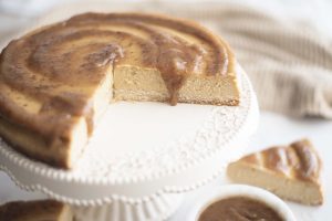 Sliced Sweet Potato Cheesecake with Caramel #glutenfree | Vitacost.com/blog