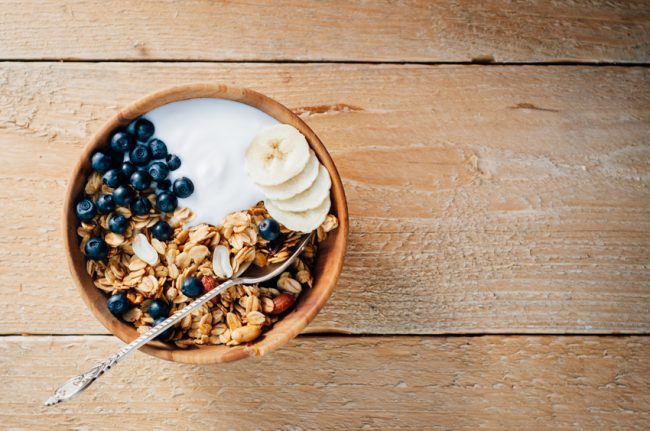Greek Yogurt with Gluten-Free Granola, Blueberries and Sliced Banana | Vitacost.com/Blog