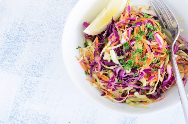 Free 3-Day Paleo Meal Plan + Tips & Recipes Paleo Cabbage Salad with Lemon Garlic Dressing | Vitacost.com/Blog