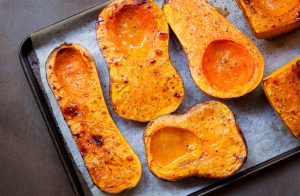 Roasted Winter Squash on Baking Sheet as Source of Potassium | Vitacost.com/blog