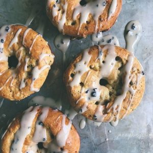 4 Blueberry Protein Donuts with Drizzled Frosting #glutenfree #recipe | Vitacost.com/blog