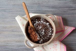 Ginger Microwave Cake in a Mug with Wooden Spoon #proteinrecipe | Vitacost.com/blog