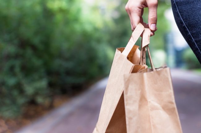 Carrying Groceries in Eco-Friendly Brown Bag as a Way to Go Green in 2017 | Vitacost.com/blog
