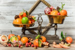 Produce on Weighing Scale to Create Healthy Holiday Plate | Vitacost.com/Blog