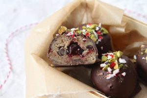 Chocolate truffles stuffed with cherries #vegantruffles | Vitacost.com/blog