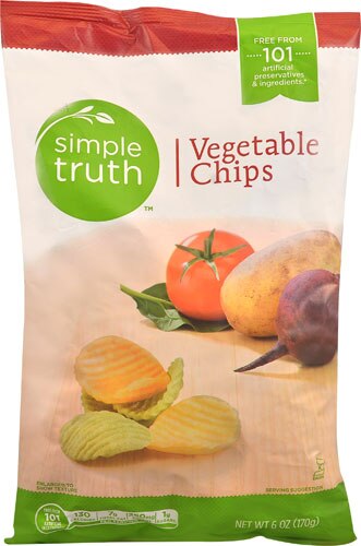 Bag of Simple Truth Vegetable Chips to Dip Into Homemade Hummus Recipe | Vitacost.com/blog