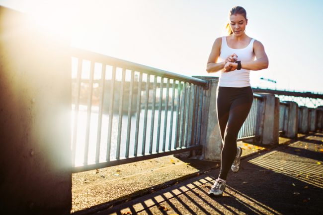 Woman Using Fitness Tracker to Reach Desired Step Count | Vitacost.com/Blog