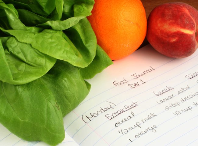 How to Evaluate Your Food Journal & Get Healthy Food journal with meals documented from the  day | Vitacost.com/Blog